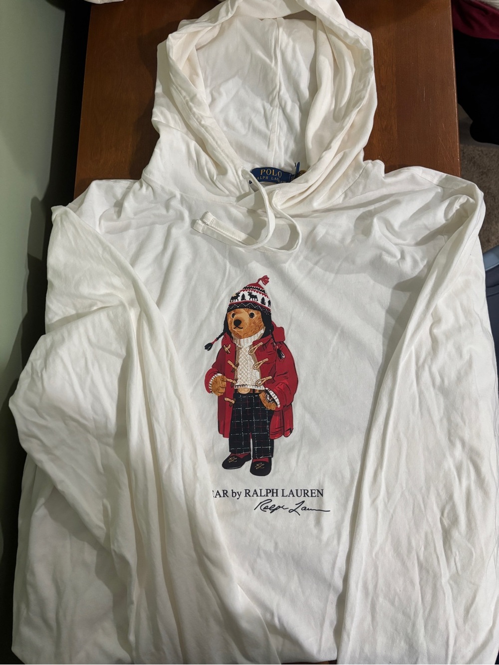 Ralph Lauren Men’s XXL White Polo Bear Hoodie